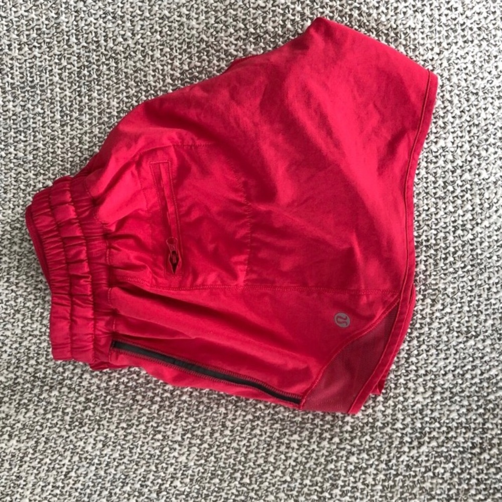 Lululemon hotty hot shorts!!!! Reddish pink